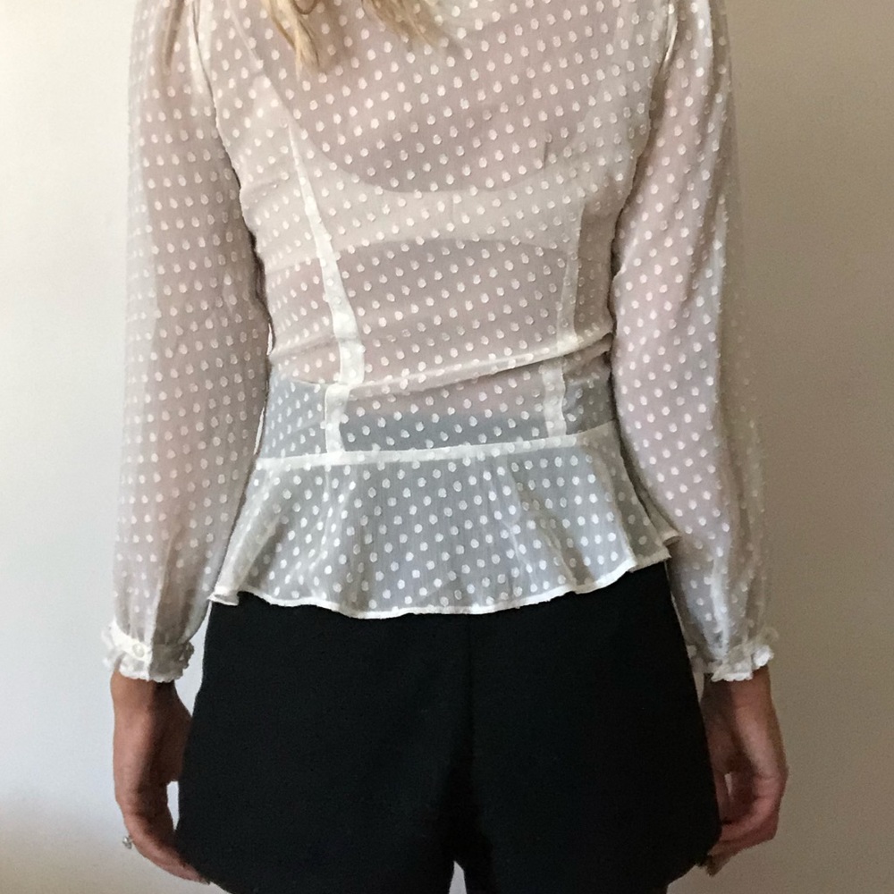 {LOFT} sheer polka dot blouse - Picture 4 of 5